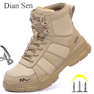 Work Boots Indestructible Safety Shoes Men Steel Toe Shoes Puncture-Proof Sneakers Women Non Slip Work Shoes Male Tactical Boots